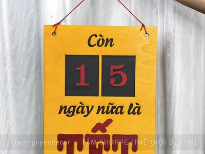 Lịch gỗ Đếm ngày đến Tết [Gỗ nhẹ - Sơn thủ công] 30x42cm LICH-03